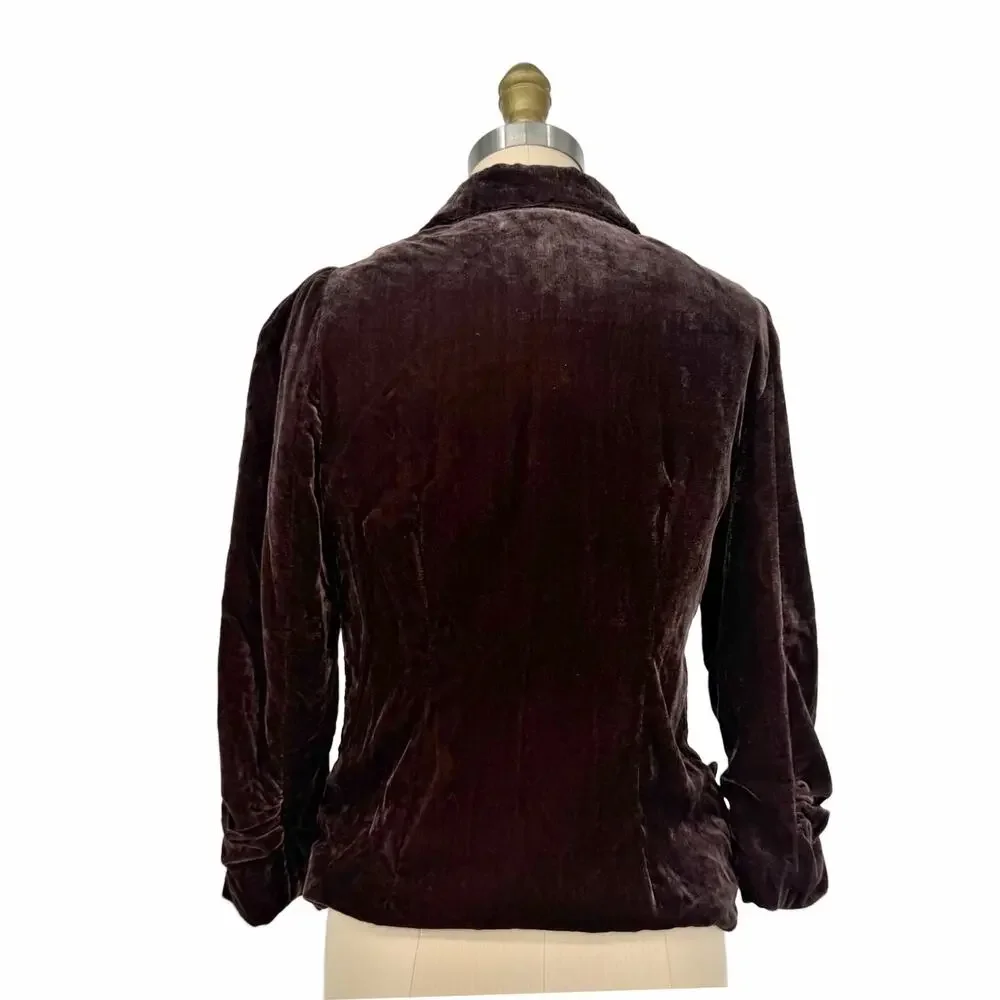 Anthropologie Elevenses Cyclorama Drape Velvet Blazer Jacket size 0
